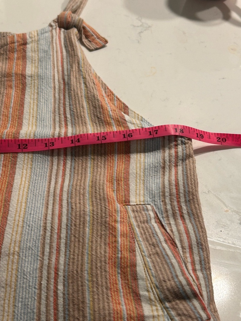 Anthropologie Striped Wide Leg Romper Jumpsuit M Boho Coastal Pockets - Picture 10 of 11